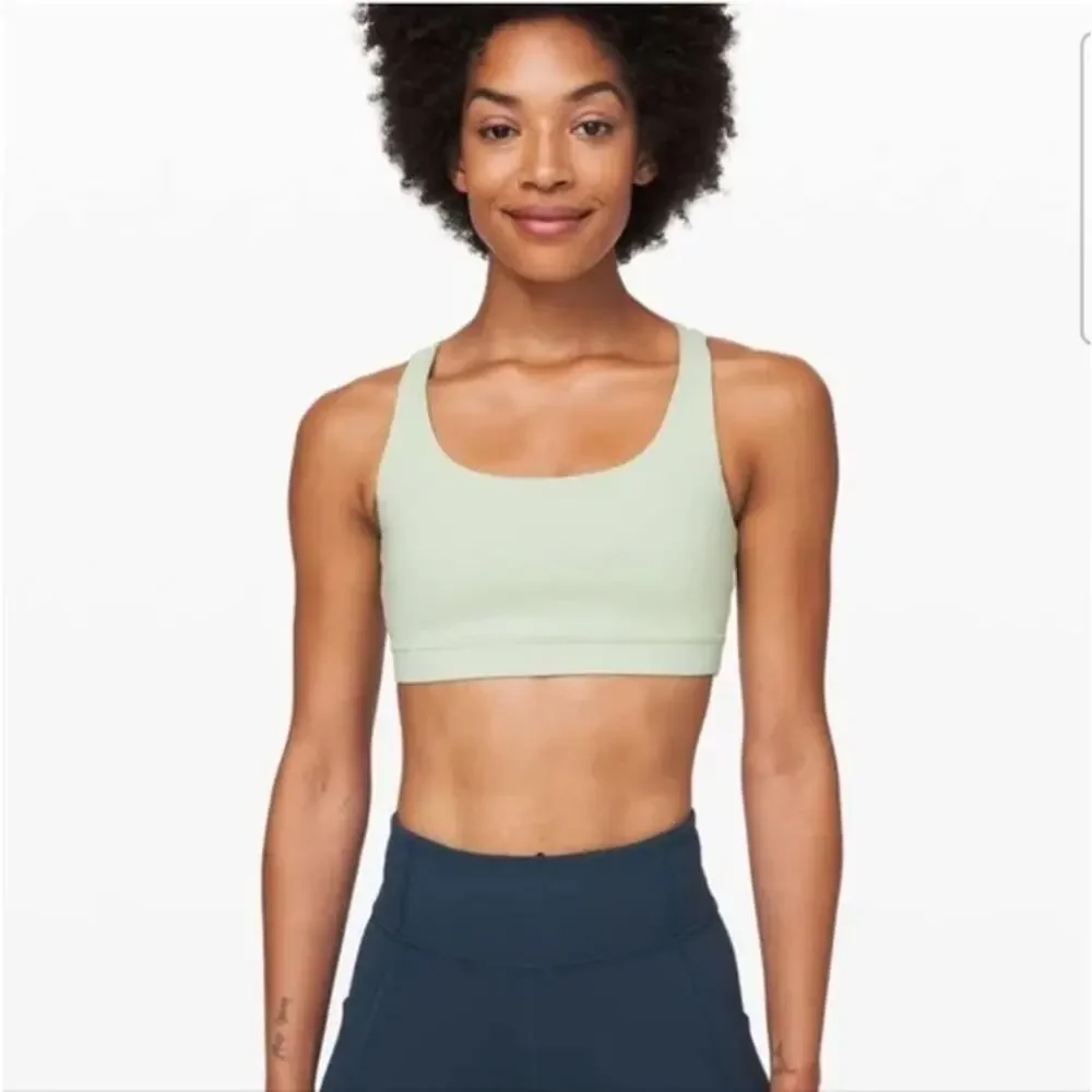 Lululemon Yoga Running Springtime Green Sports Energy Bra Size 8